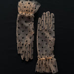Short Gloves, "Polka Dot” in Beige - Stashe