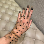 Short Gloves, "Polka Dot” in Beige - Stashe