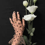 Short Gloves, "Polka Dot” in Beige - Stashe