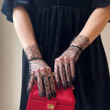 Short Gloves, "Polka Dot” in Black - Stashe