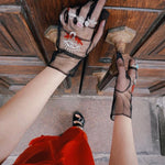 Short Gloves, "Tarot" in Black - Stashe