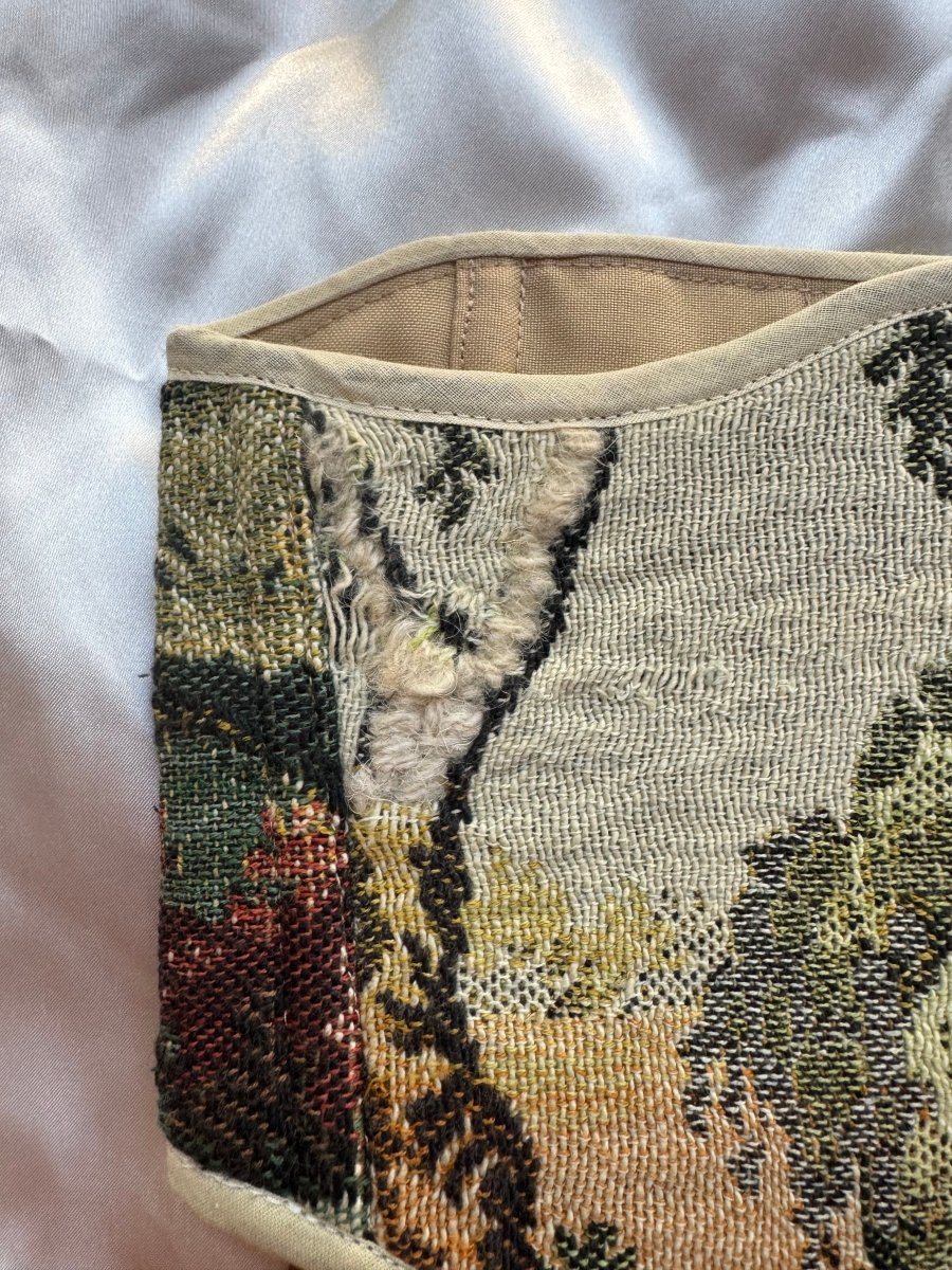 Vintage Tapestry Back Lace - up Corset Belt, “Birchglade” - Stashe
