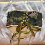 Vintage Tapestry Back Lace - up Corset Belt, “Birchglade” - Stashe