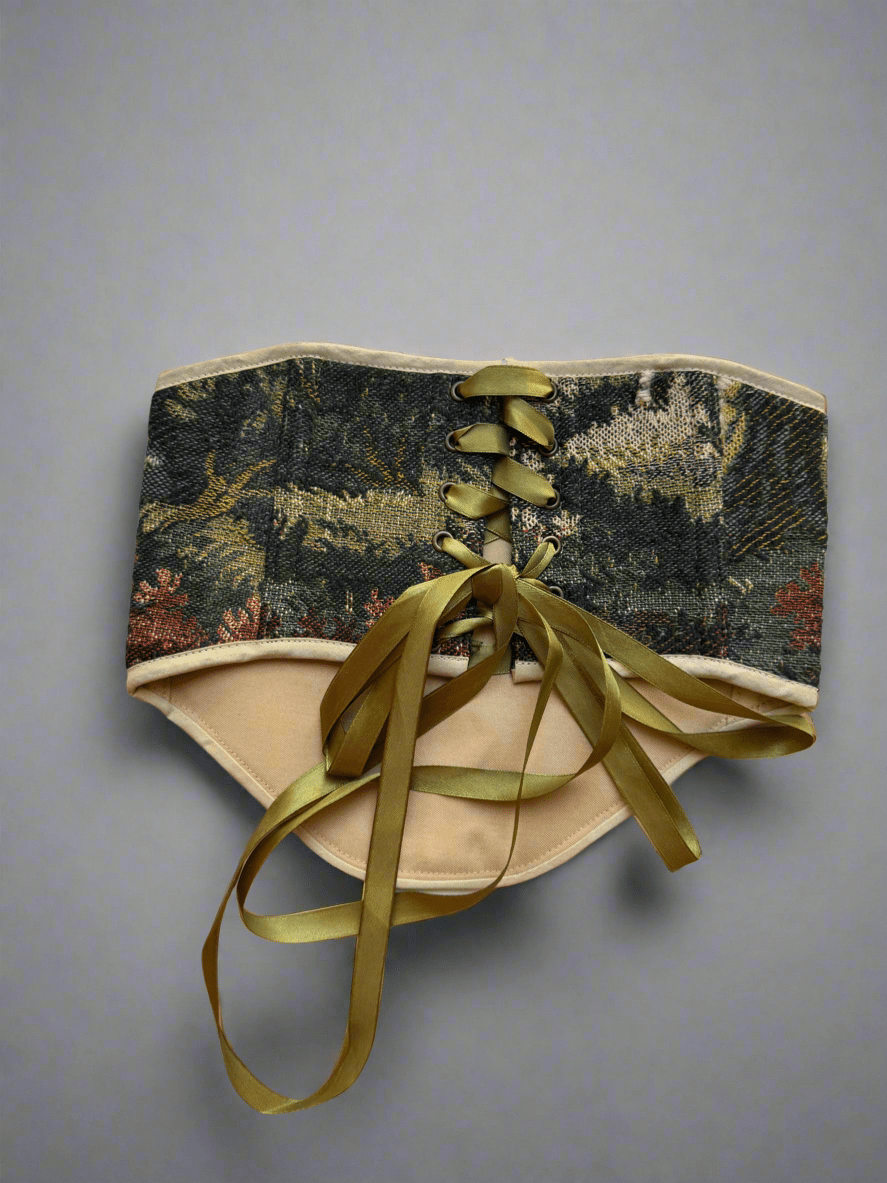 Vintage Tapestry Back Lace - up Corset Belt, “Birchglade” - Stashe