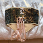 Vintage Tapestry Back Lace - up Corset Belt, “Duskhollow” - Stashe