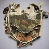 Vintage Tapestry Back Lace - up Corset Belt, "Elk” pattern - Stashe