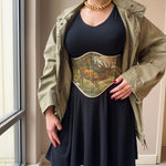 Vintage Tapestry Back Lace - up Corset Belt, "Elk” pattern - Stashe