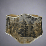 Vintage Tapestry Back Lace - up Corset Belt, "Forest Scene” pattern - Stashe
