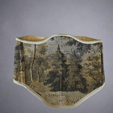 Vintage Tapestry Back Lace - up Corset Belt, "Forest Scene” pattern - Stashe