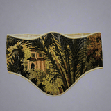 Vintage Tapestry Back Lace - up Corset Belt, "Hidden Temple” pattern - Stashe