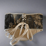 Vintage Tapestry Back Lace - up Corset Belt, "Rye” pattern - Stashe