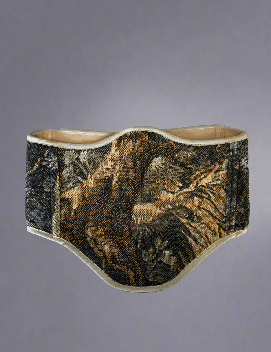 Vintage Tapestry Back Lace - up Corset Belt, "Rye” pattern - Stashe