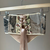 Vintage Tapestry Back Lace - up Corset Belt, "Stone House” pattern - Stashe
