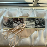 Vintage Tapestry Back Lace - up Corset Belt, "Winter Forest” Pattern - Stashe