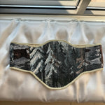 Vintage Tapestry Back Lace - up Corset Belt, "Winter Forest” Pattern - Stashe