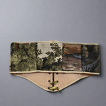Vintage Tapestry Front Lace - up Corset Belt, "Camwood” - Stashe