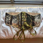 Vintage Tapestry Front Lace - up Corset Belt, "Camwood” - Stashe
