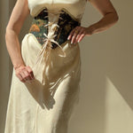 Vintage Tapestry Front Lace - up Corset Belt, “Forest Hares” pattern - Stashe