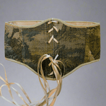 Vintage Tapestry Front Lace - up Corset Belt, “Forest Haven” pattern - Stashe