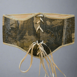 Vintage Tapestry Front Lace - up Corset Belt, “Mossy Vale” pattern - Stashe
