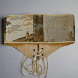 Vintage Tapestry Front Lace - up Corset Belt, “Mossy Vale” pattern - Stashe