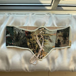 Vintage Tapestry Front Lace - up Corset Belt, "Sunlight in Wilderness” Pattern - Stashe