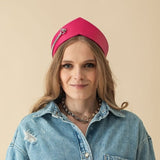 Pointed Tiara Headband with Massive Chain, Pink - Stashe