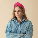 Pointed Tiara Headband with Massive Chain, Pink - Stashe