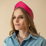 Pointed Tiara Headband with Massive Chain, Pink - Stashe