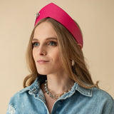Pointed Tiara Headband with Massive Chain, Pink - Stashe