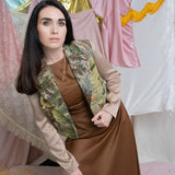 Vintage Tapestry Crop Jacket, "Red Riding Hood" Pattern - Stashe